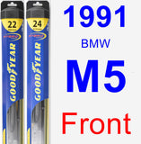 Front Wiper Blade Pack for 1991 BMW M5 - Hybrid