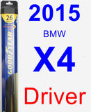 Driver Wiper Blade for 2015 BMW X4 - Hybrid