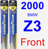 Front Wiper Blade Pack for 2000 BMW Z3 - Hybrid