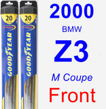 Front Wiper Blade Pack for 2000 BMW Z3 - Hybrid