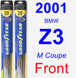 Front Wiper Blade Pack for 2001 BMW Z3 - Hybrid