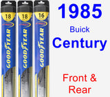 Front & Rear Wiper Blade Pack for 1985 Buick Century - Hybrid