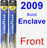 Front Wiper Blade Pack for 2009 Buick Enclave - Hybrid