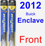 Front Wiper Blade Pack for 2012 Buick Enclave - Hybrid