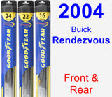 Front & Rear Wiper Blade Pack for 2004 Buick Rendezvous - Hybrid