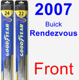 Front Wiper Blade Pack for 2007 Buick Rendezvous - Hybrid