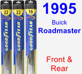 Front & Rear Wiper Blade Pack for 1995 Buick Roadmaster - Hybrid