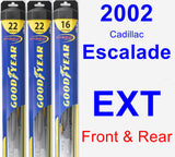 Front & Rear Wiper Blade Pack for 2002 Cadillac Escalade EXT - Hybrid