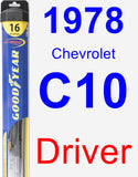 Driver Wiper Blade for 1978 Chevrolet C10 - Hybrid