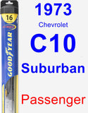 Passenger Wiper Blade for 1973 Chevrolet C10 Suburban - Hybrid