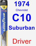 Driver Wiper Blade for 1974 Chevrolet C10 Suburban - Hybrid