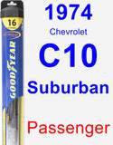 Passenger Wiper Blade for 1974 Chevrolet C10 Suburban - Hybrid