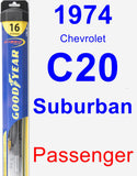 Passenger Wiper Blade for 1974 Chevrolet C20 Suburban - Hybrid