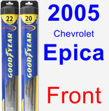 Front Wiper Blade Pack for 2005 Chevrolet Epica - Hybrid