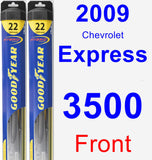 Front Wiper Blade Pack for 2009 Chevrolet Express 3500 - Hybrid