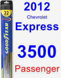 Passenger Wiper Blade for 2012 Chevrolet Express 3500 - Hybrid