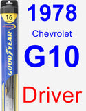 Driver Wiper Blade for 1978 Chevrolet G10 - Hybrid