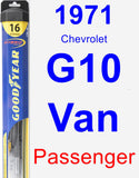 Passenger Wiper Blade for 1971 Chevrolet G10 Van - Hybrid