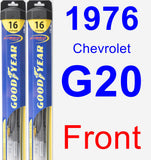 Front Wiper Blade Pack for 1976 Chevrolet G20 - Hybrid