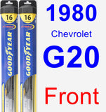 Front Wiper Blade Pack for 1980 Chevrolet G20 - Hybrid