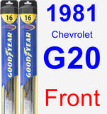 Front Wiper Blade Pack for 1981 Chevrolet G20 - Hybrid