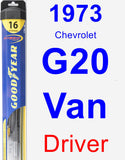 Driver Wiper Blade for 1973 Chevrolet G20 Van - Hybrid