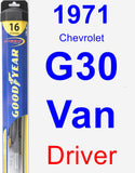 Driver Wiper Blade for 1971 Chevrolet G30 Van - Hybrid