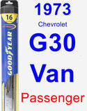 Passenger Wiper Blade for 1973 Chevrolet G30 Van - Hybrid