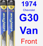 Front Wiper Blade Pack for 1974 Chevrolet G30 Van - Hybrid