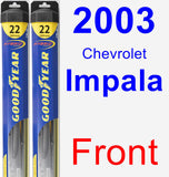 Front Wiper Blade Pack for 2003 Chevrolet Impala - Hybrid