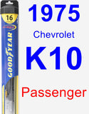 Passenger Wiper Blade for 1975 Chevrolet K10 - Hybrid