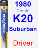 Driver Wiper Blade for 1980 Chevrolet K20 Suburban - Hybrid