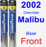 Front Wiper Blade Pack for 2002 Chevrolet Malibu - Hybrid