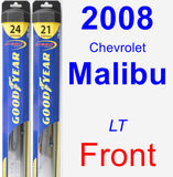 Front Wiper Blade Pack for 2008 Chevrolet Malibu - Hybrid