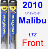 Front Wiper Blade Pack for 2010 Chevrolet Malibu - Hybrid