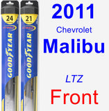 Front Wiper Blade Pack for 2011 Chevrolet Malibu - Hybrid