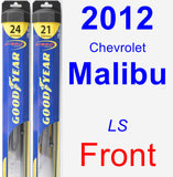 Front Wiper Blade Pack for 2012 Chevrolet Malibu - Hybrid