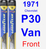 Front Wiper Blade Pack for 1971 Chevrolet P30 Van - Hybrid