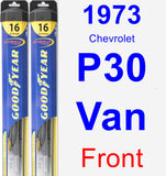 Front Wiper Blade Pack for 1973 Chevrolet P30 Van - Hybrid