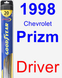 Driver Wiper Blade for 1998 Chevrolet Prizm - Hybrid