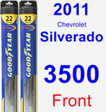 Front Wiper Blade Pack for 2011 Chevrolet Silverado 3500 - Hybrid