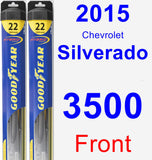 Front Wiper Blade Pack for 2015 Chevrolet Silverado 3500 - Hybrid