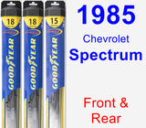 Front & Rear Wiper Blade Pack for 1985 Chevrolet Spectrum - Hybrid