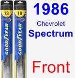 Front Wiper Blade Pack for 1986 Chevrolet Spectrum - Hybrid