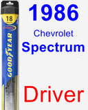 Driver Wiper Blade for 1986 Chevrolet Spectrum - Hybrid