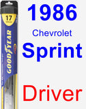 Driver Wiper Blade for 1986 Chevrolet Sprint - Hybrid