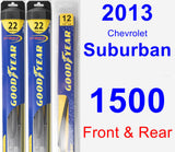 Front & Rear Wiper Blade Pack for 2013 Chevrolet Suburban 1500 - Hybrid