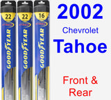 Front & Rear Wiper Blade Pack for 2002 Chevrolet Tahoe - Hybrid