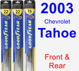 Front & Rear Wiper Blade Pack for 2003 Chevrolet Tahoe - Hybrid