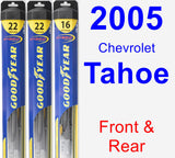 Front & Rear Wiper Blade Pack for 2005 Chevrolet Tahoe - Hybrid